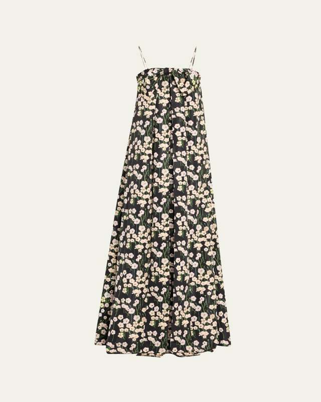 Estelle Floral A-Line Gown With Bow